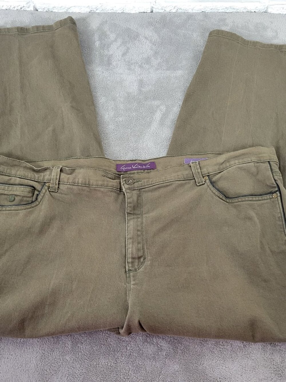 Gloria Vanderbilt Amanda Women's 24W Jeans Plus Size Brown Straight Leg SL87E
